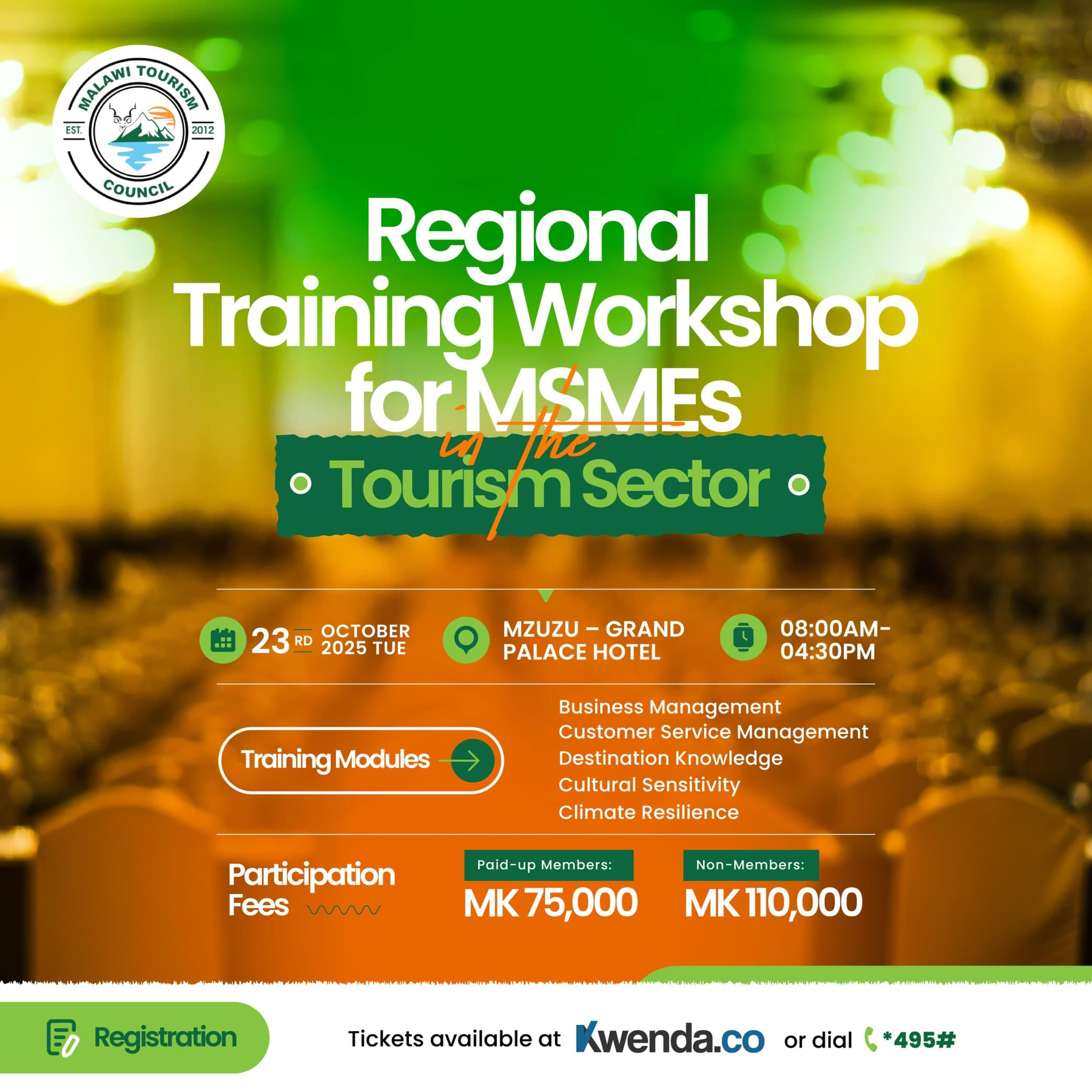 Regional Training Workshop for MSMEs in the Tourism Sector